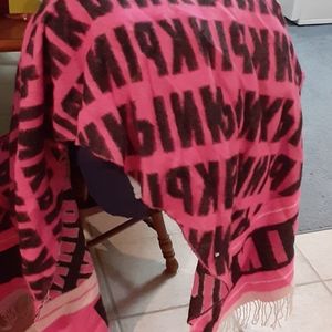 Very long and think pink scarf